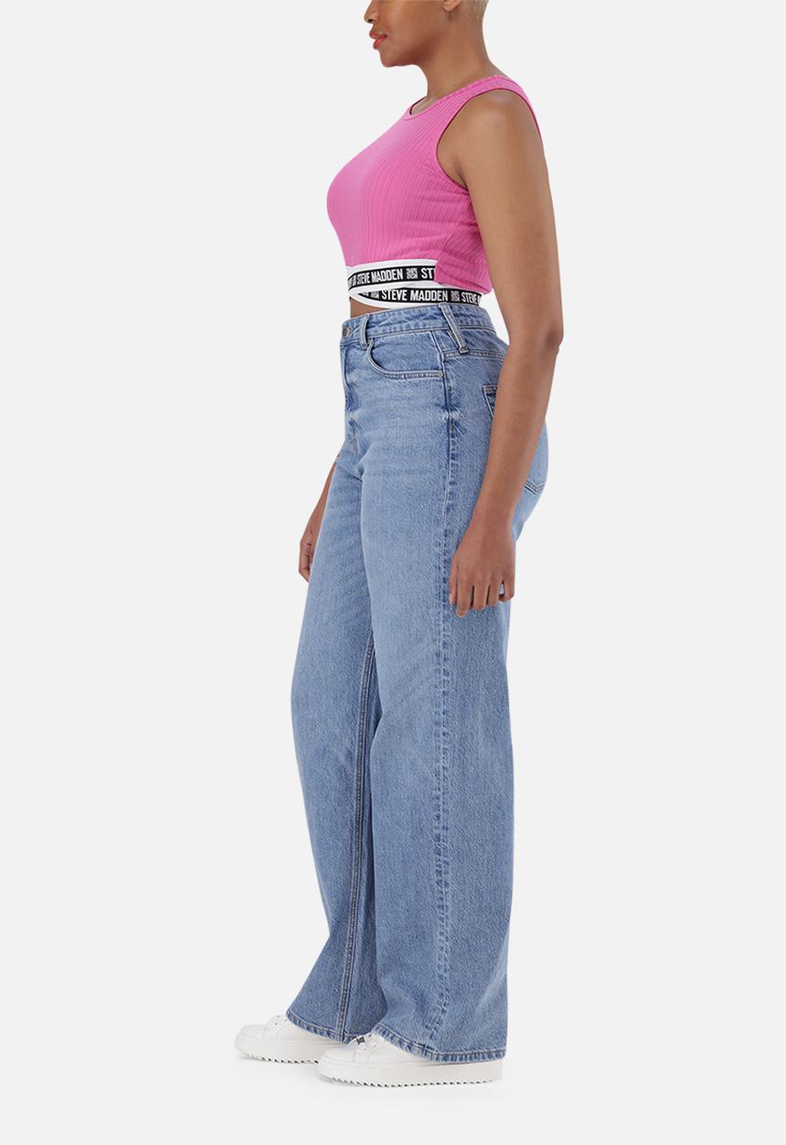 Steve Madden - Cali Relaxed Fit Mid Wash - Mid Blue