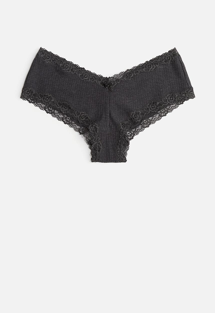 H&M - 3-pack cotton hipster briefs -light grey marl/dark grey marl 