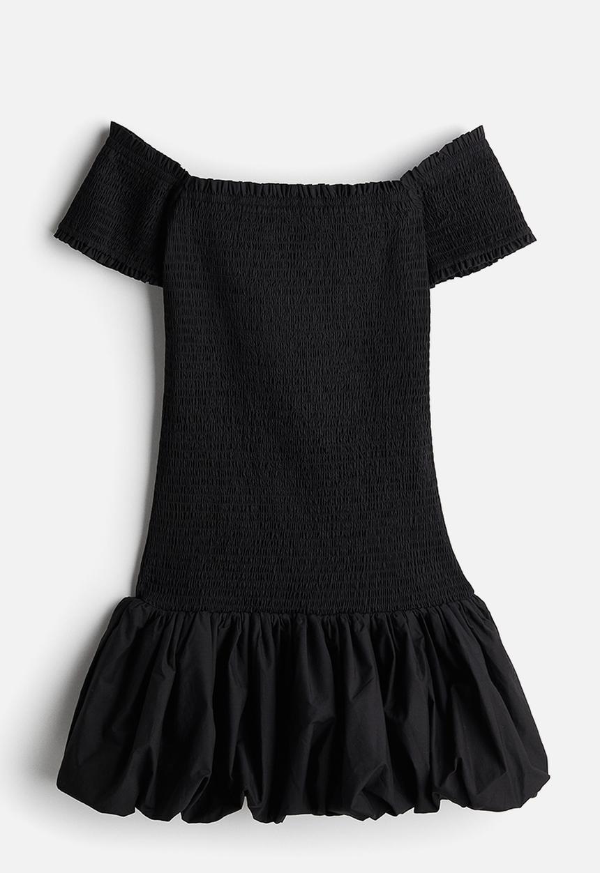 H&M - Smocked off-the-shoulder dress - black