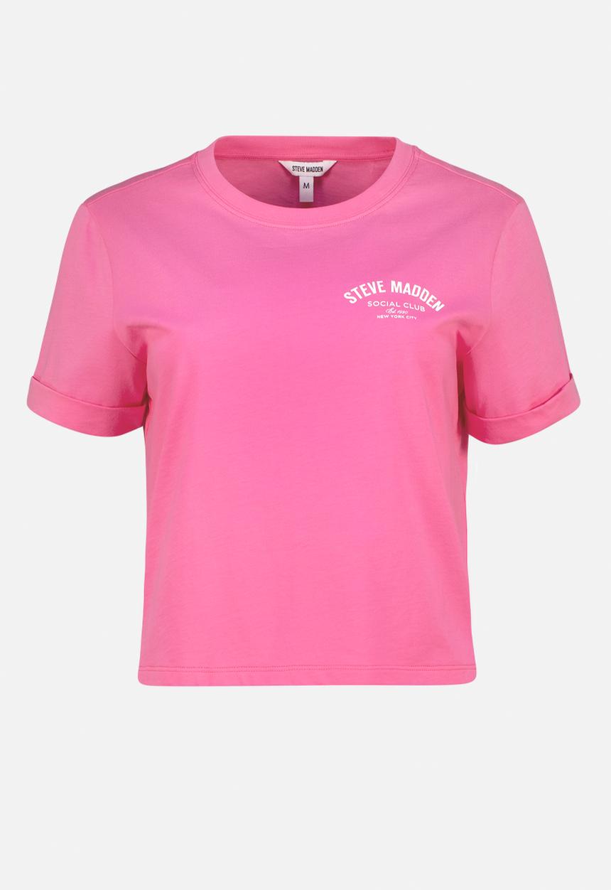 Steve Madden - Pamala Basic Logo Tee - Bright Pink