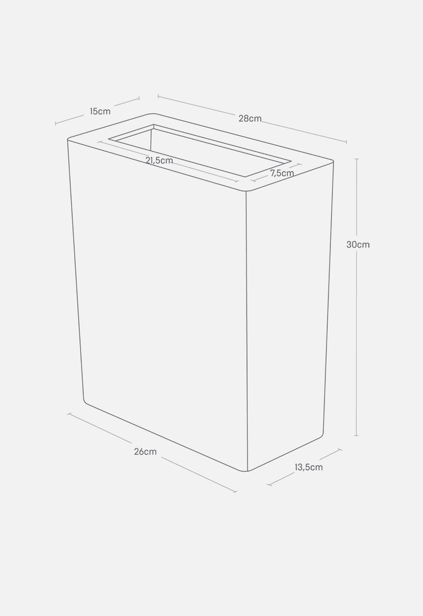 Yamazaki - Rin rectangular trash can - white