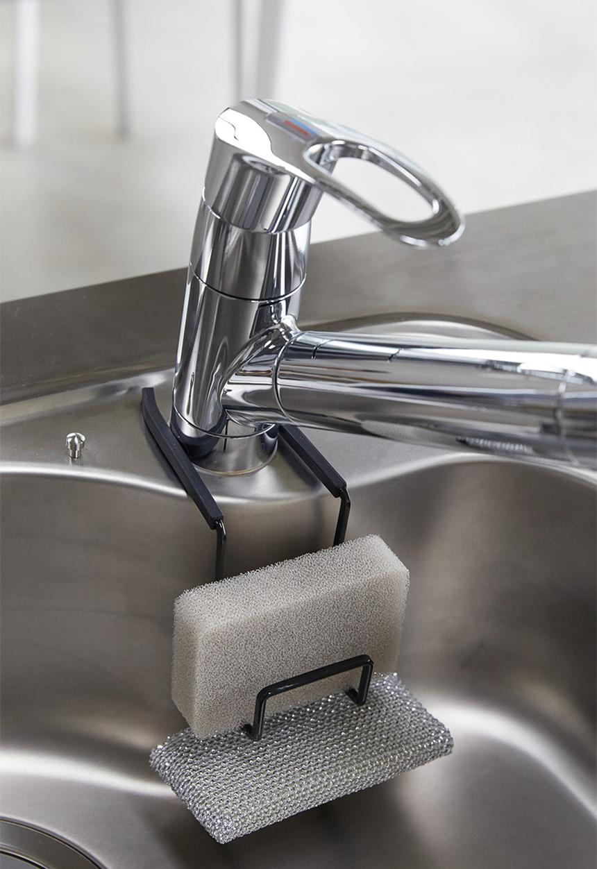 Yamazaki - Hanging double sponge holder - black