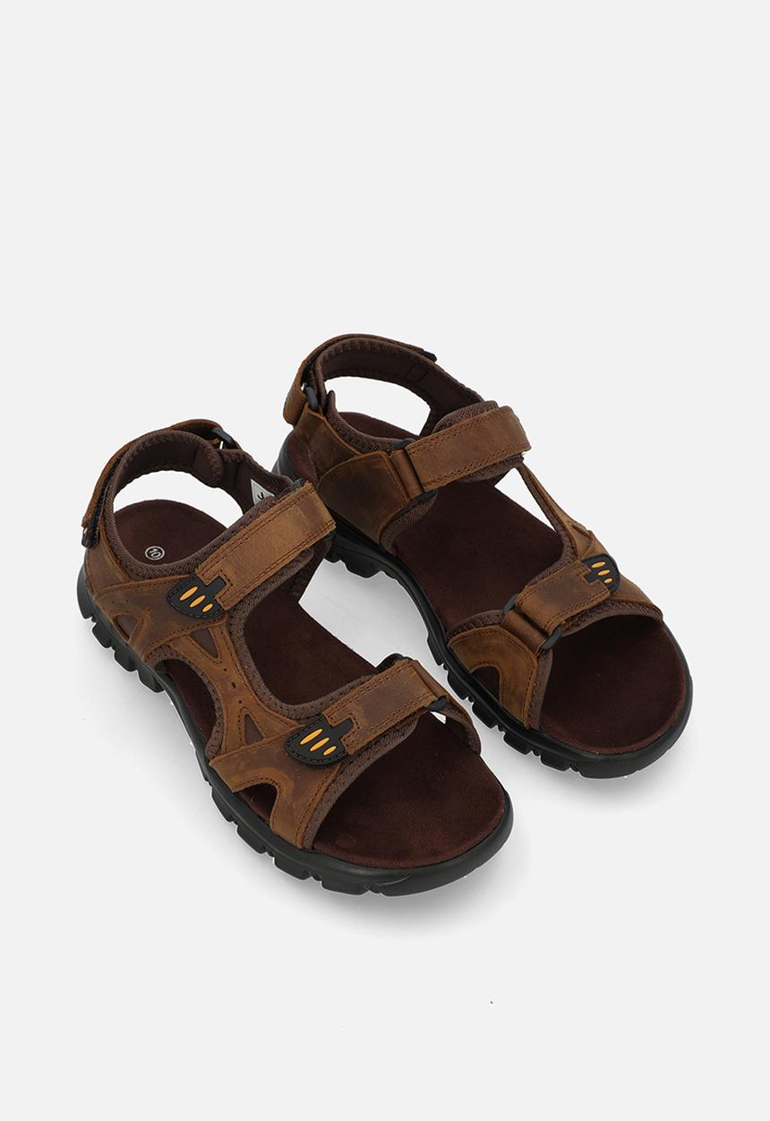 JEEP - Trackhawk open leather sandal - brown