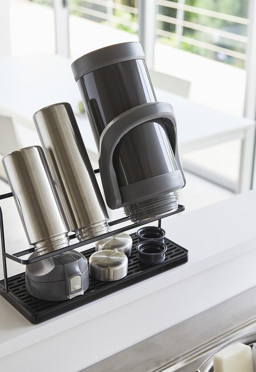 Yamazaki - Bottle drying stand with tray - black