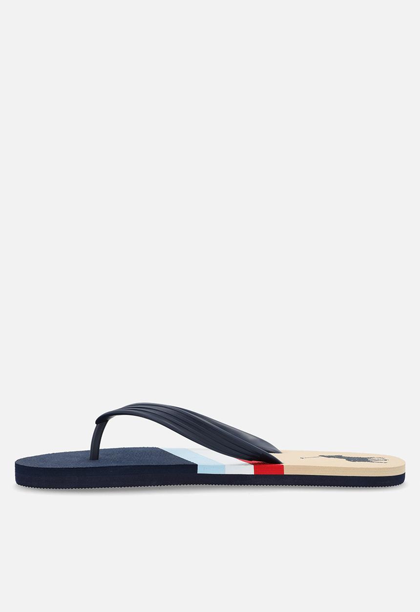 POLO - Colour block pony flip flop - navy