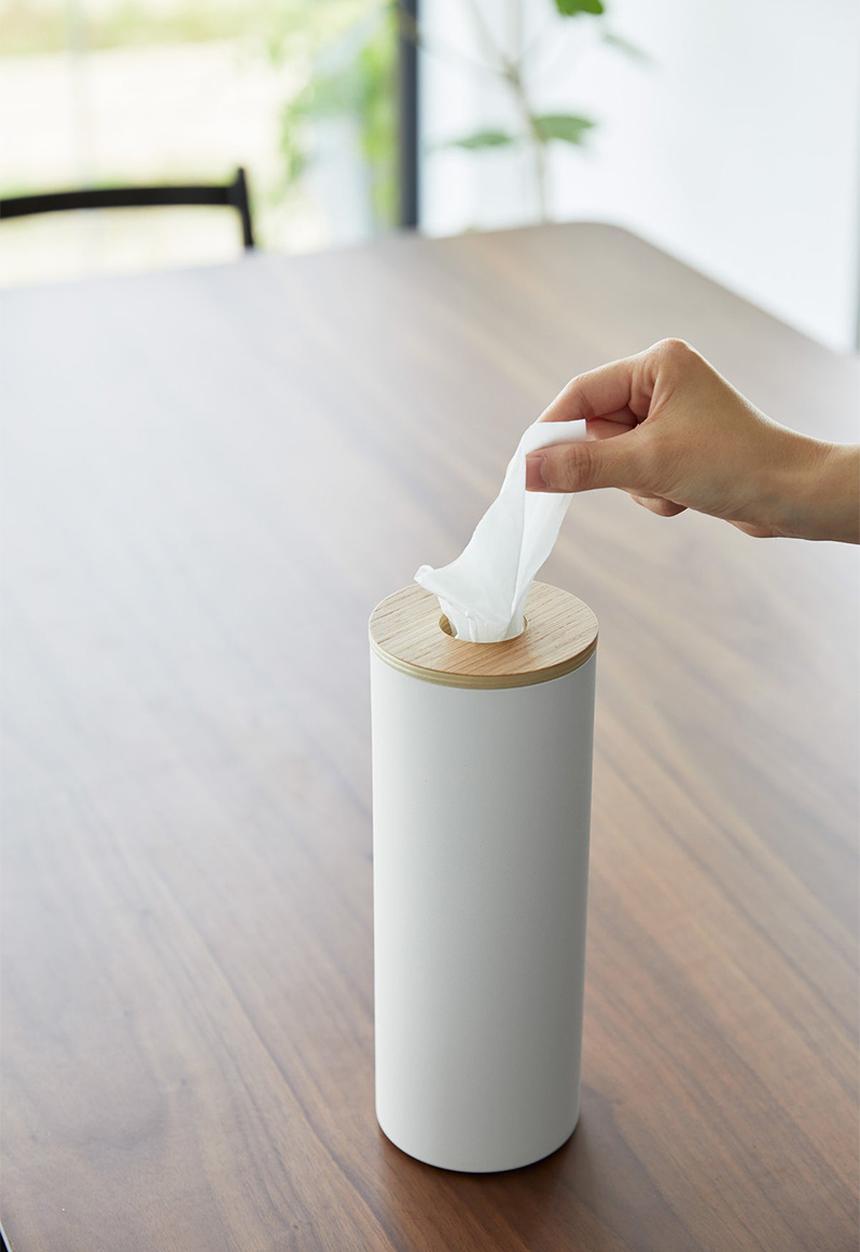 Yamazaki - Rin round tissue case - white