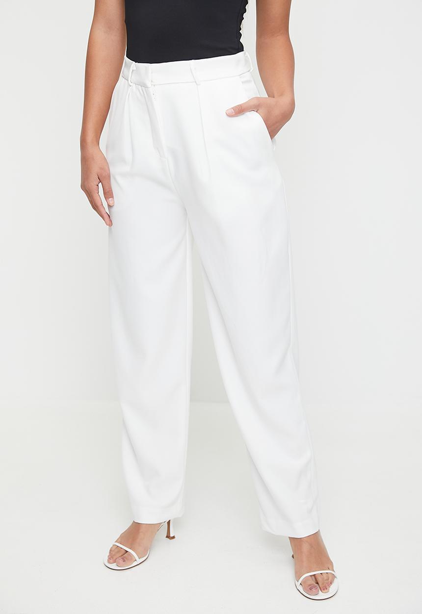 Me&B - Tailored carrot leg pants in milk - milk