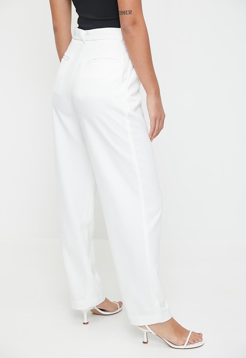 Me&B - Tailored carrot leg pants in milk - milk