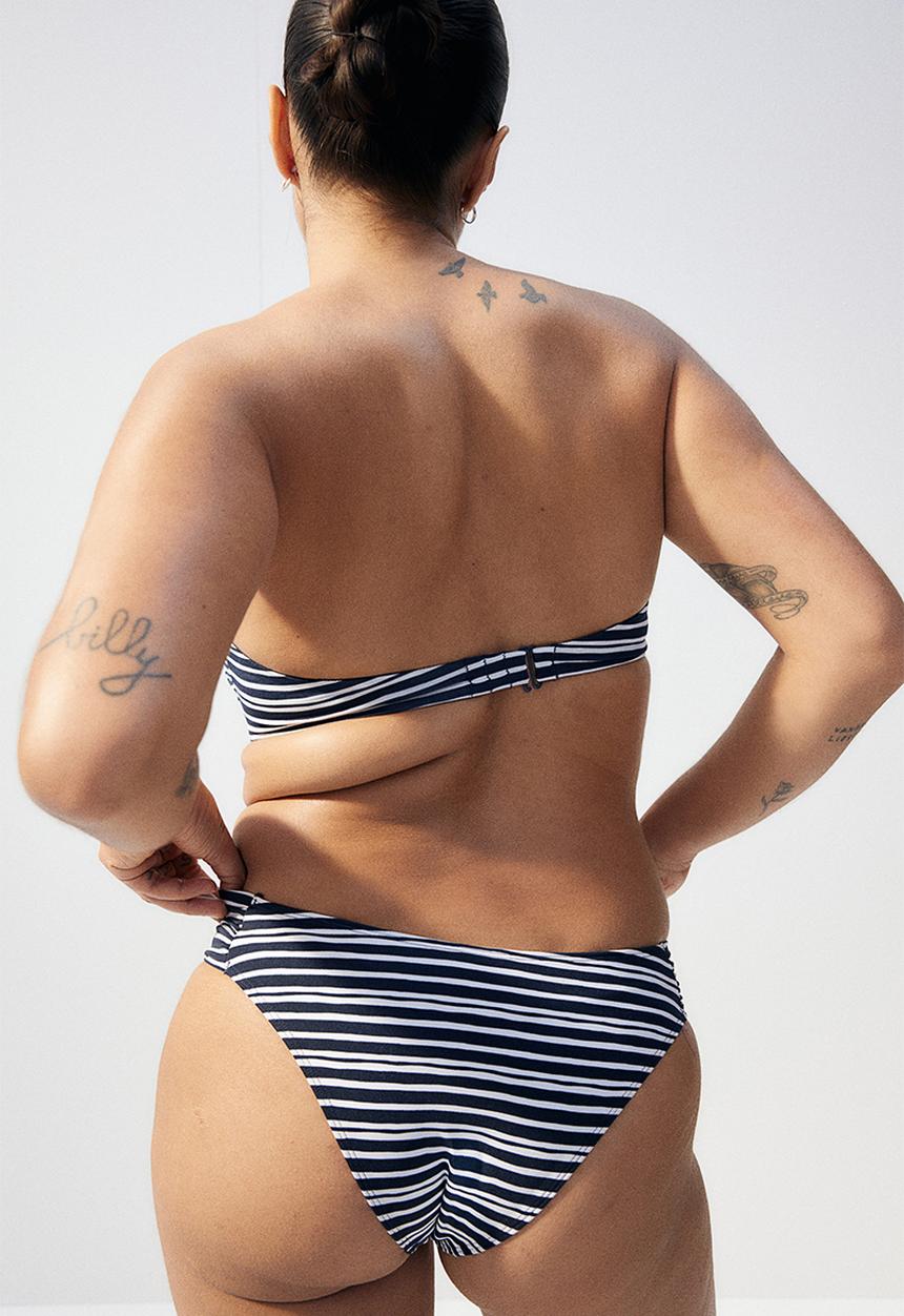 H&M - Balconette bikini top - navy blue striped