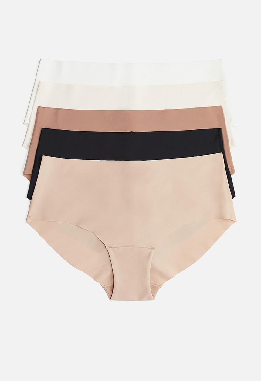 H&M - 5 pack invisible hipster briefs - beige,white,black