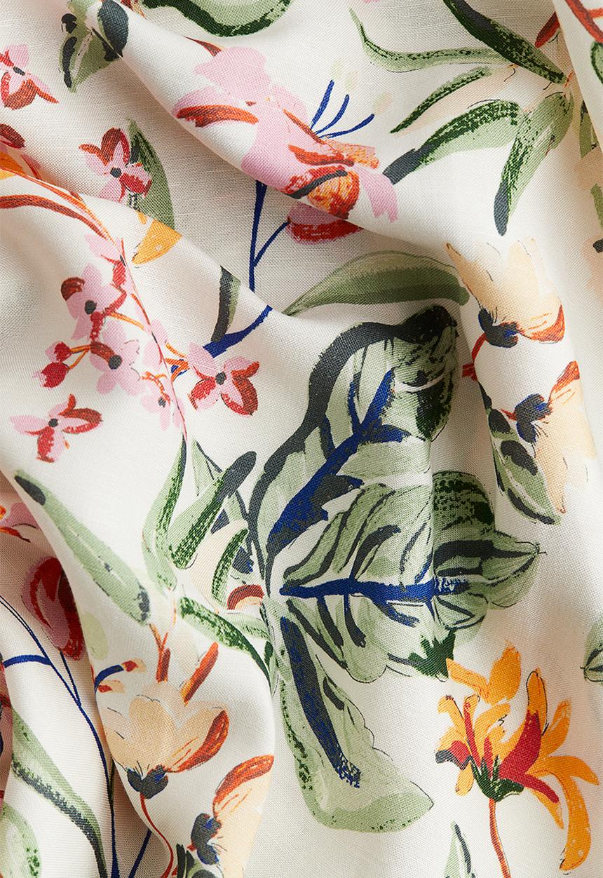 H&M - Midi skirt - cream floral