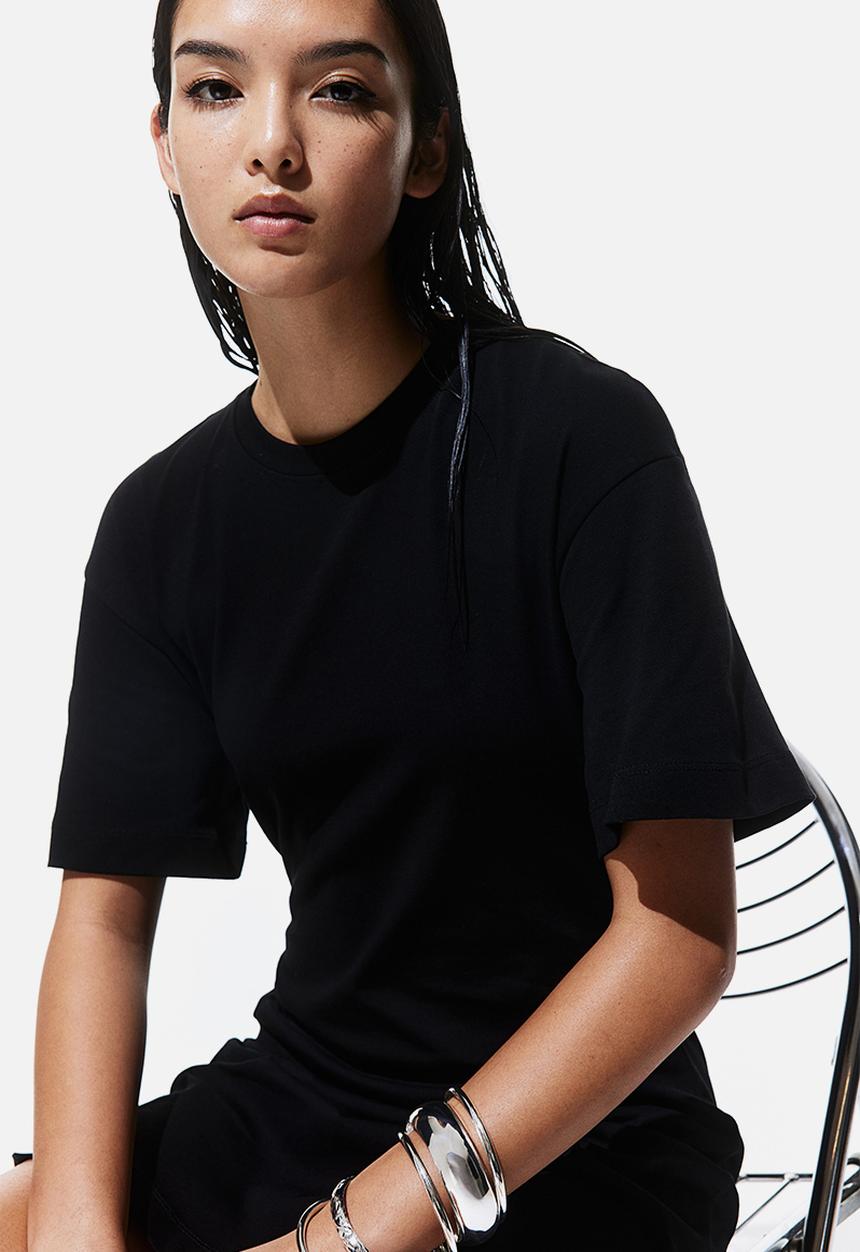 H&M - Waisted t-shirt dress - black