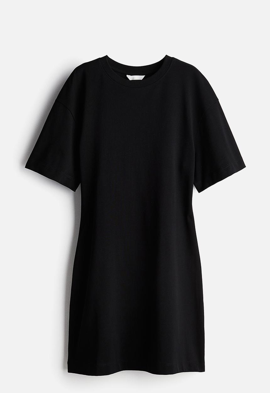 H&M - Waisted t-shirt dress - black
