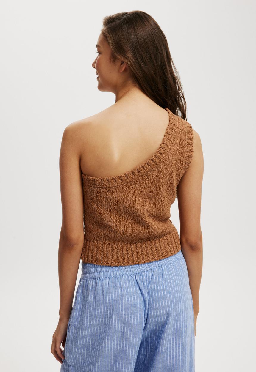 Cotton On - Slub One Shoulder - Pecan
