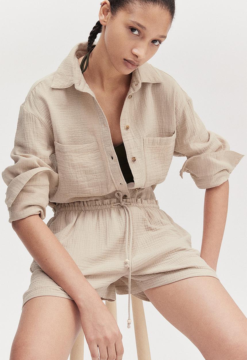 H&M - Muslin shorts - beige