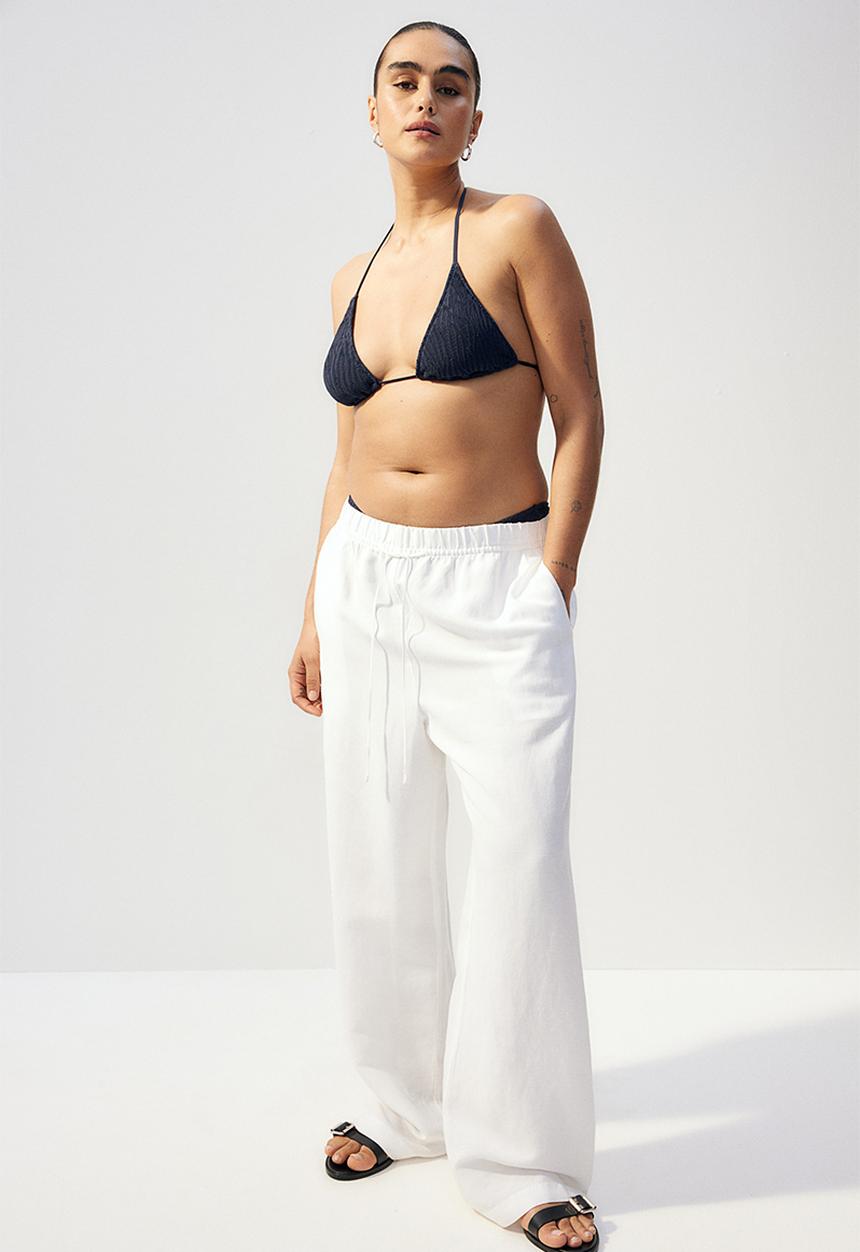 H&M - Padded triangle bikini top - navy blue