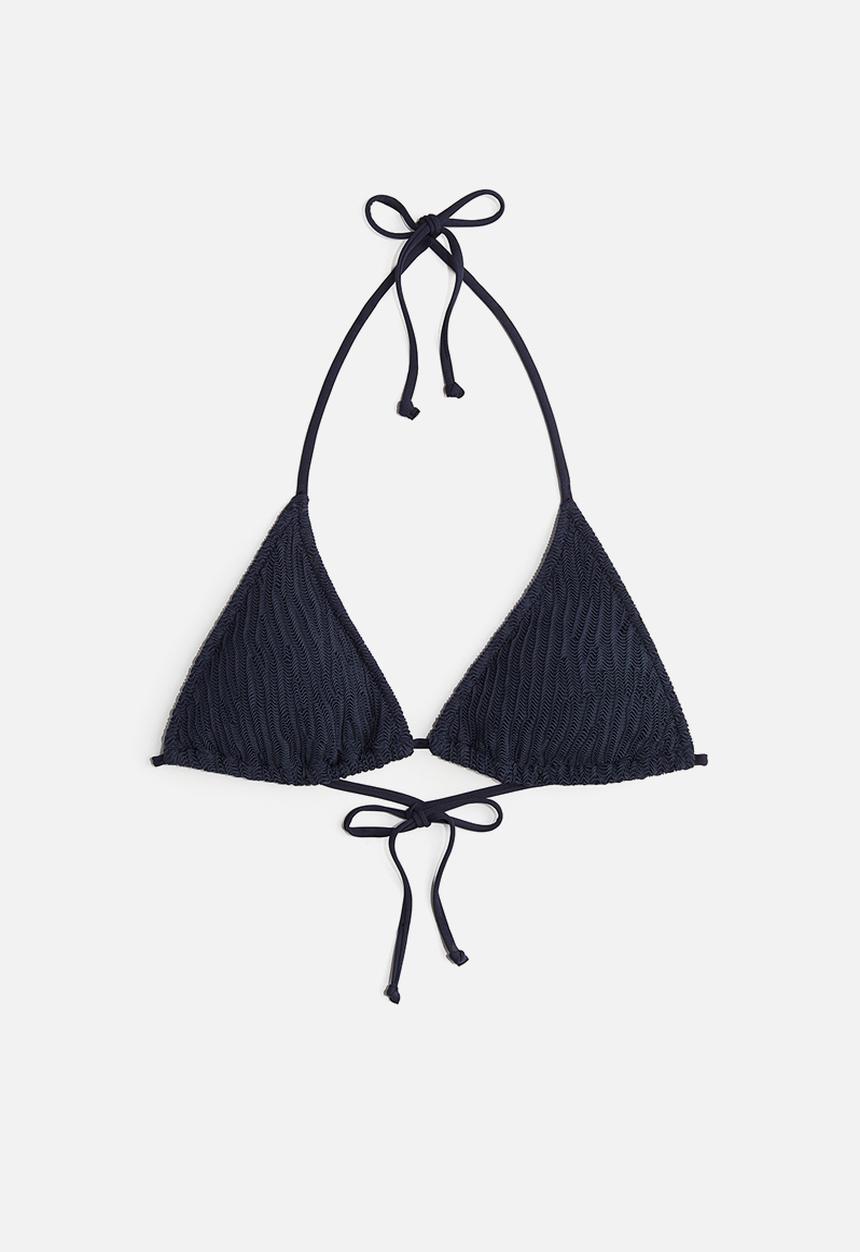 H&M - Padded triangle bikini top - navy blue