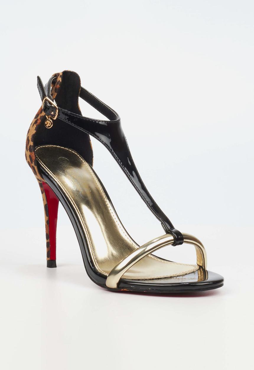 Miss Black - Jazz 26 ankle strap heel - black combo