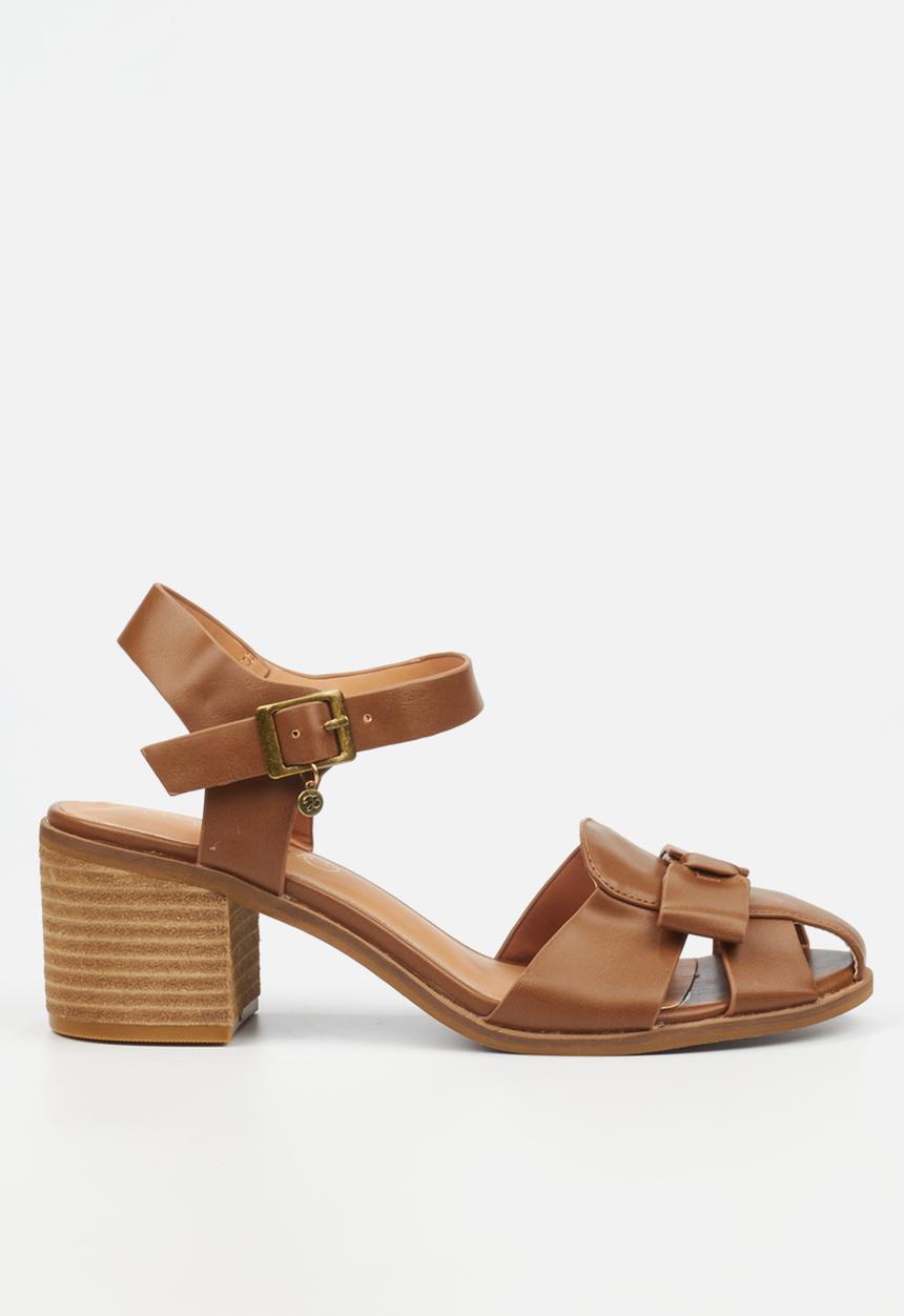 Miss Black - Seranno 5 block heel - tan