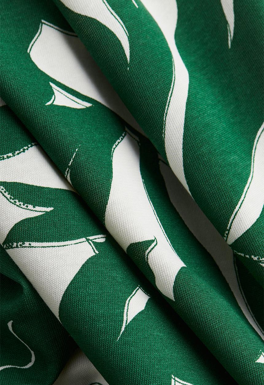 H&M - Oversized jersey dress - white & green patterned
