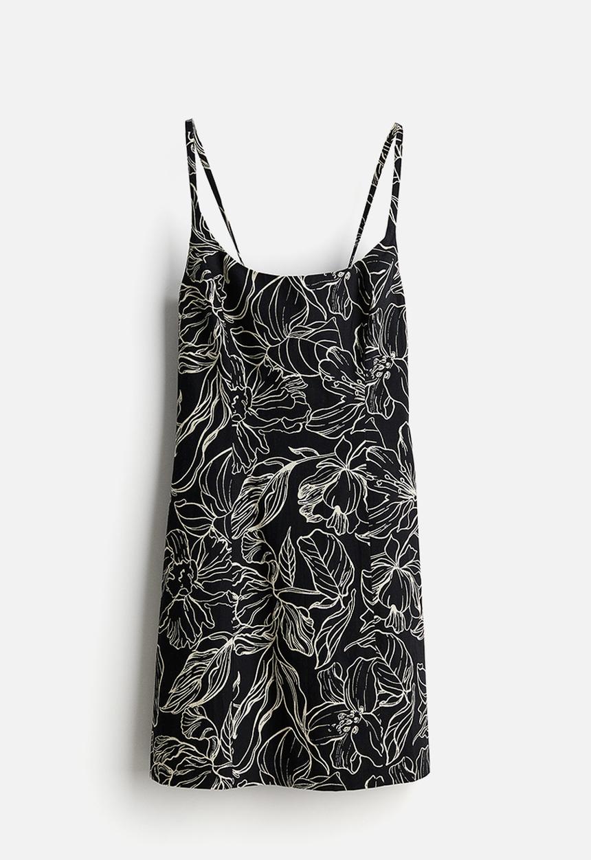 H&M - Strappy dress - black floral
