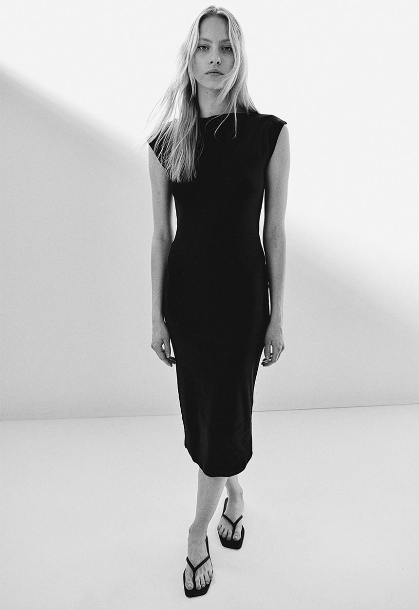 H&M - Boat-neck jersey dress - black