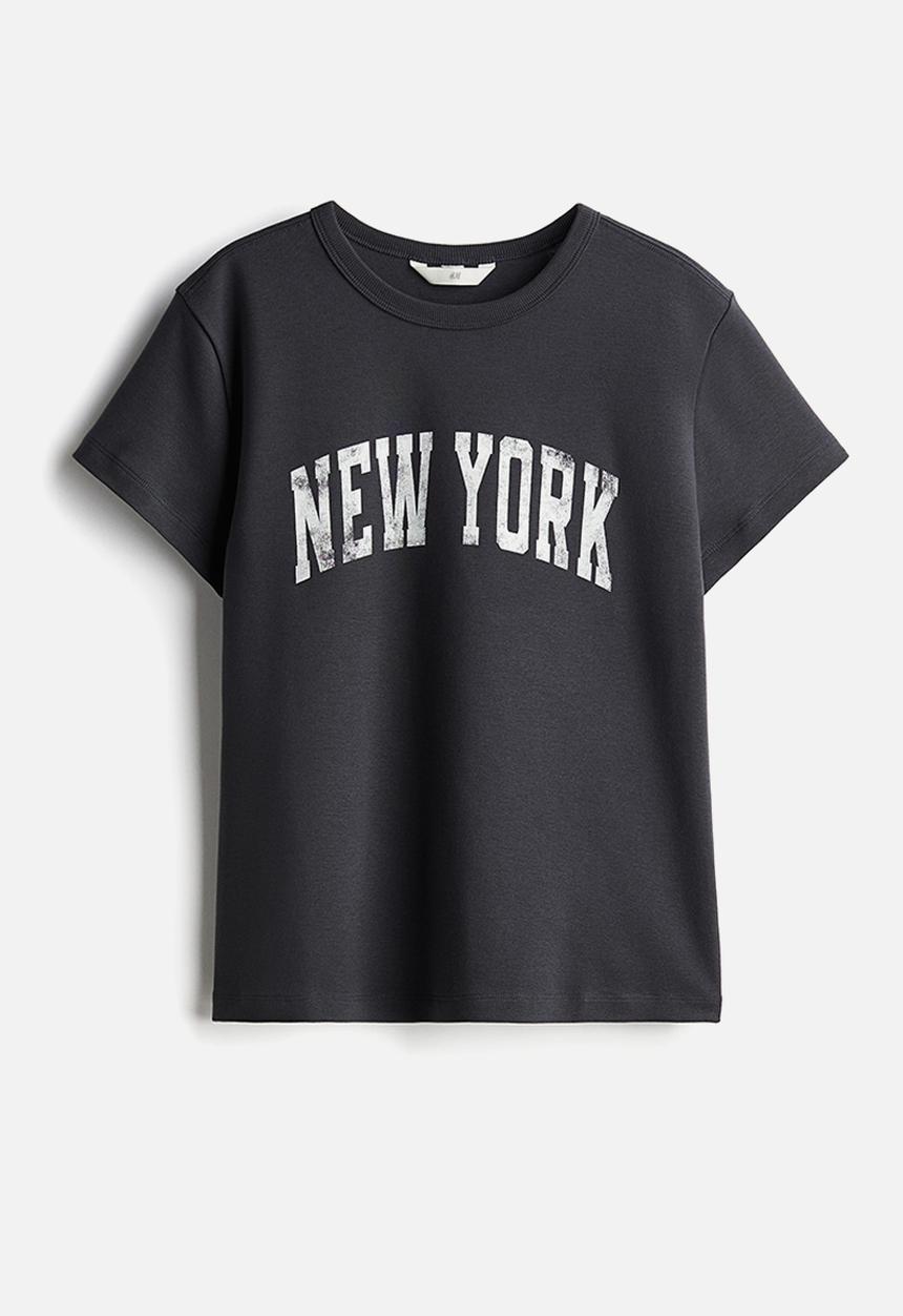 H&M - Fitted T-shirt - grey