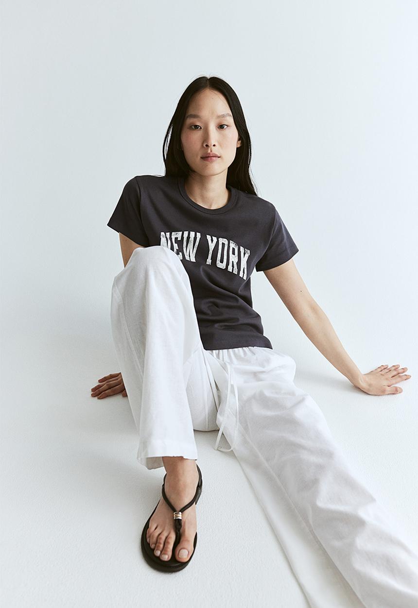 H&M - Fitted T-shirt - grey