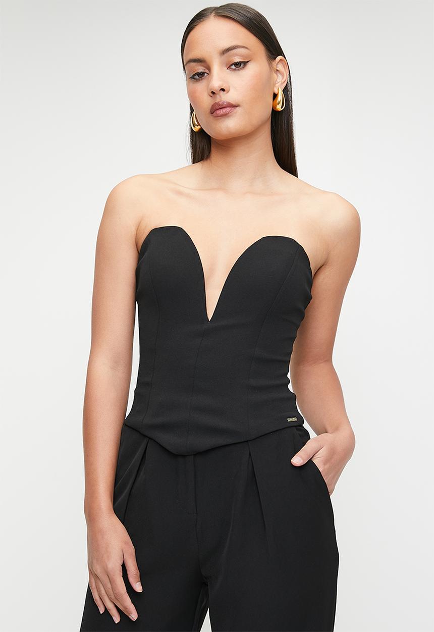 SISSY BOY - A Moment: Corset Top With V-Wire - Black