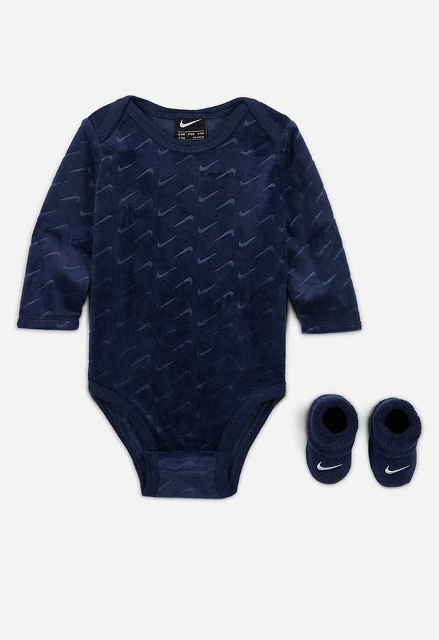 Nike - Nhn 2pc velour  swoosh box set - midnight navy