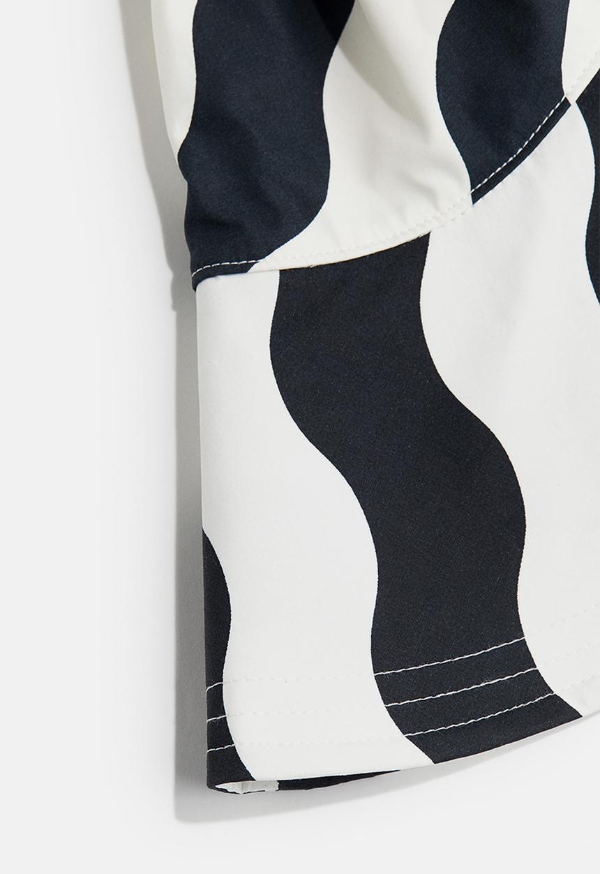 H&M - Wide-brim sun hat - white & black striped