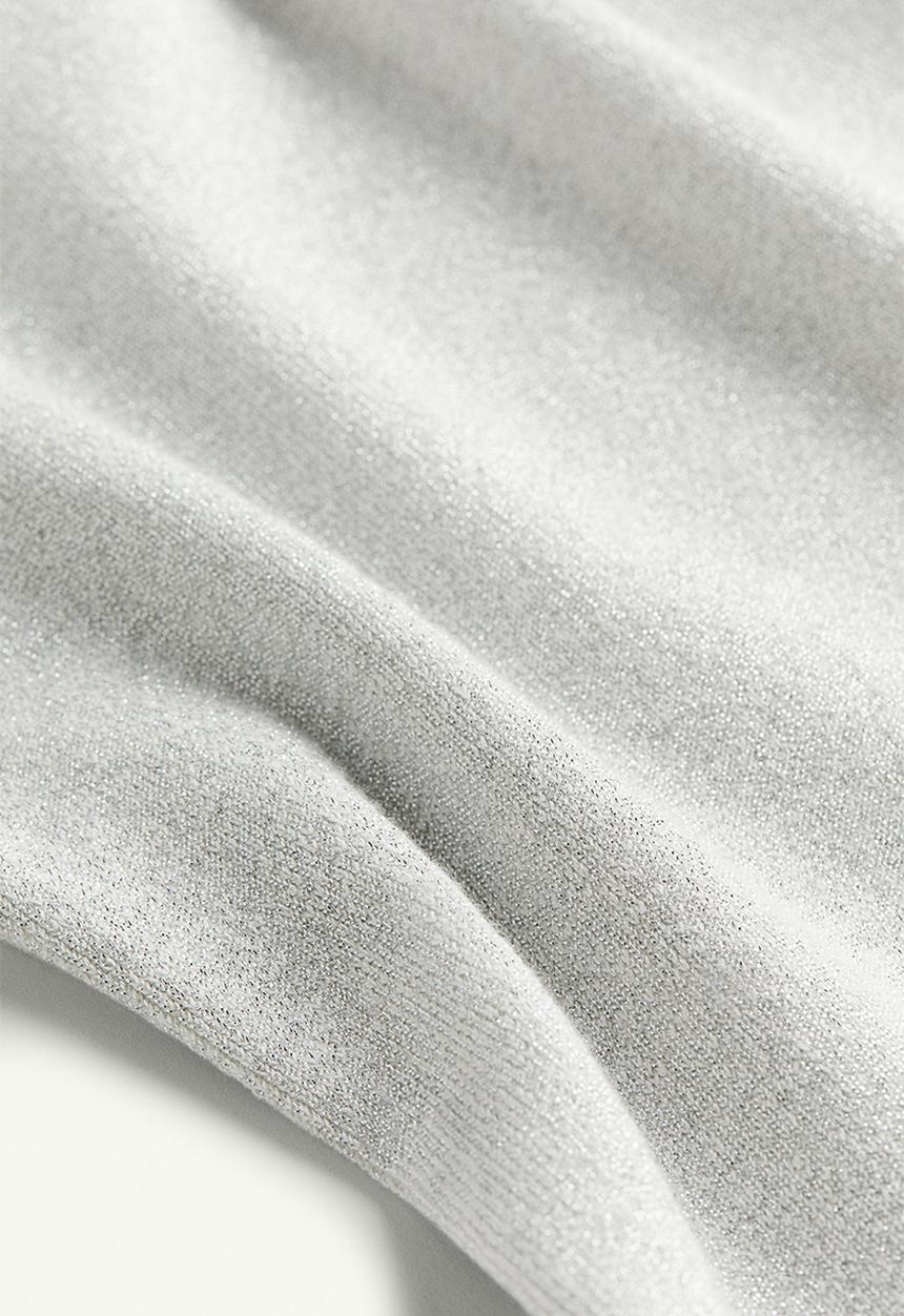 H&M - Knitted vest top - light grey glittery