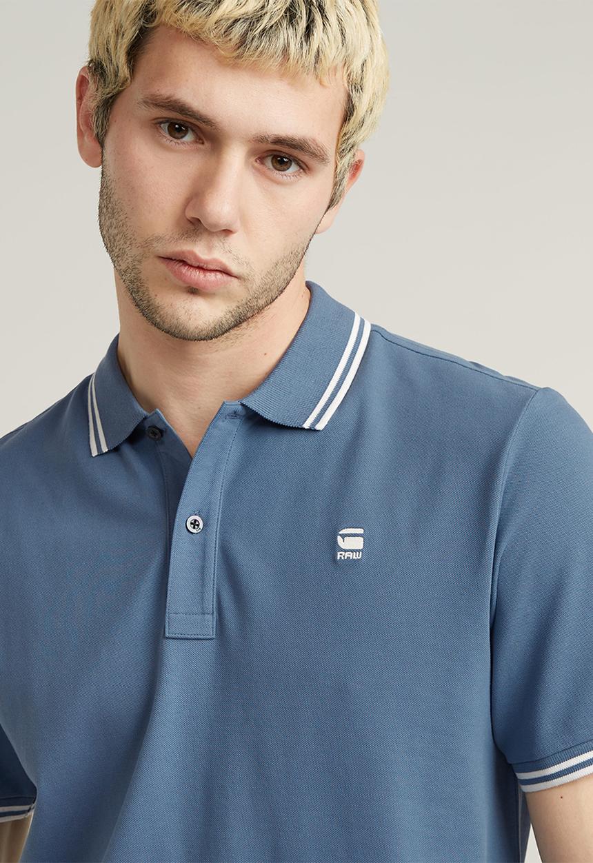 G-STAR - Dunda slim stripe polo s\s - avio