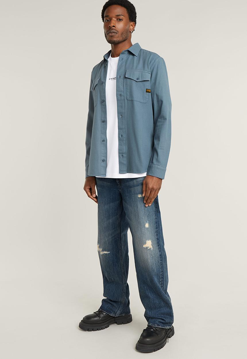 G-STAR - Marine Slim shirt l\s - avio gd