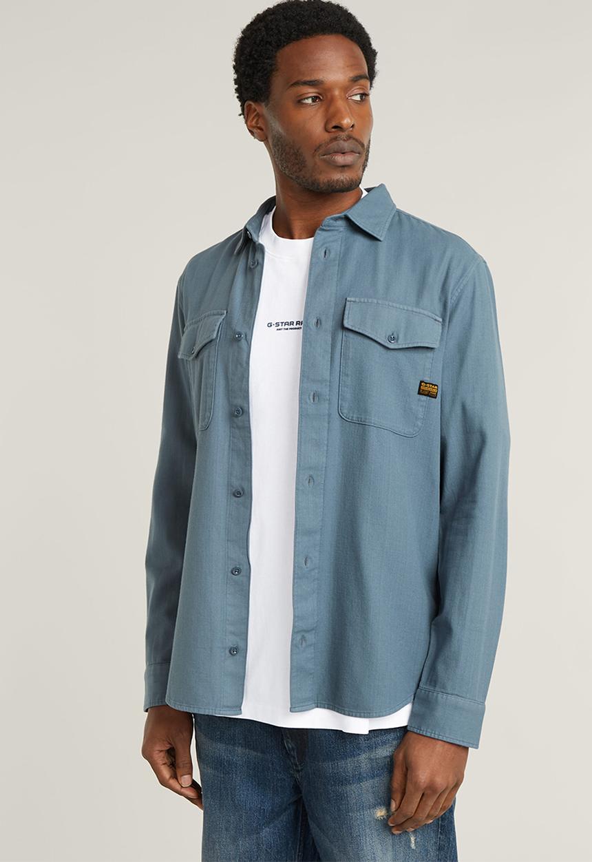 G-STAR - Marine Slim shirt l\s - avio gd