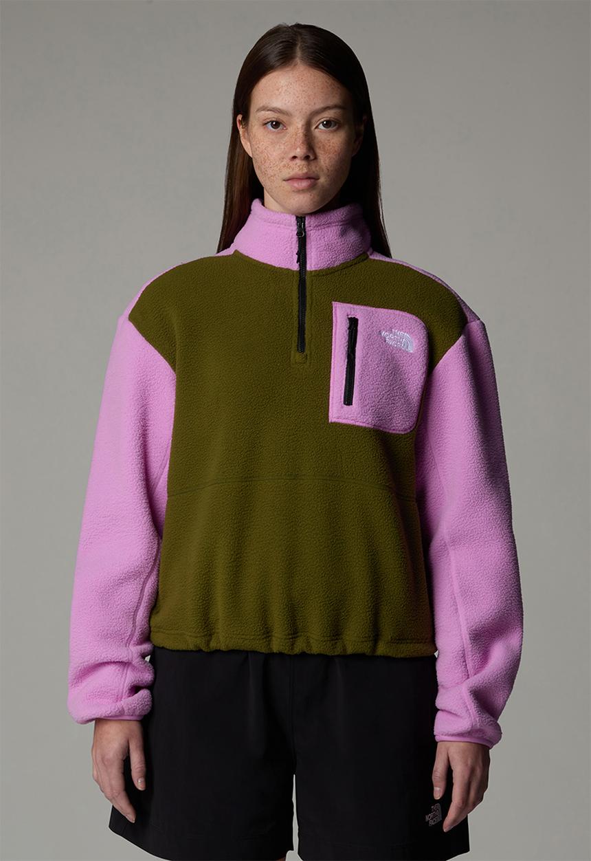 The North Face - W Yumiori ¼ Zip - Forest Olive-Dragonfruit-Tnf Black