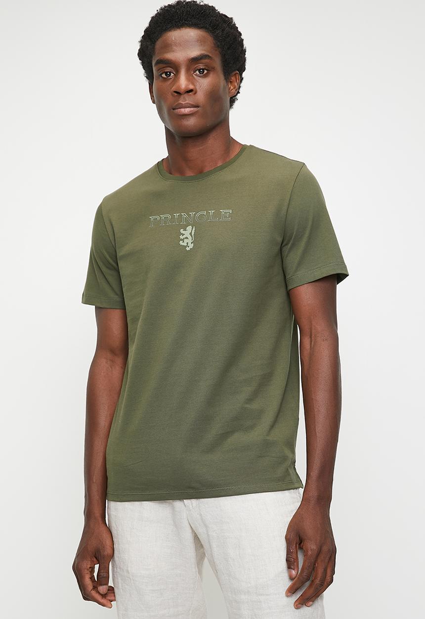 Pringle of Scotland - Ezra short sleeves logo crew tee - fatigue