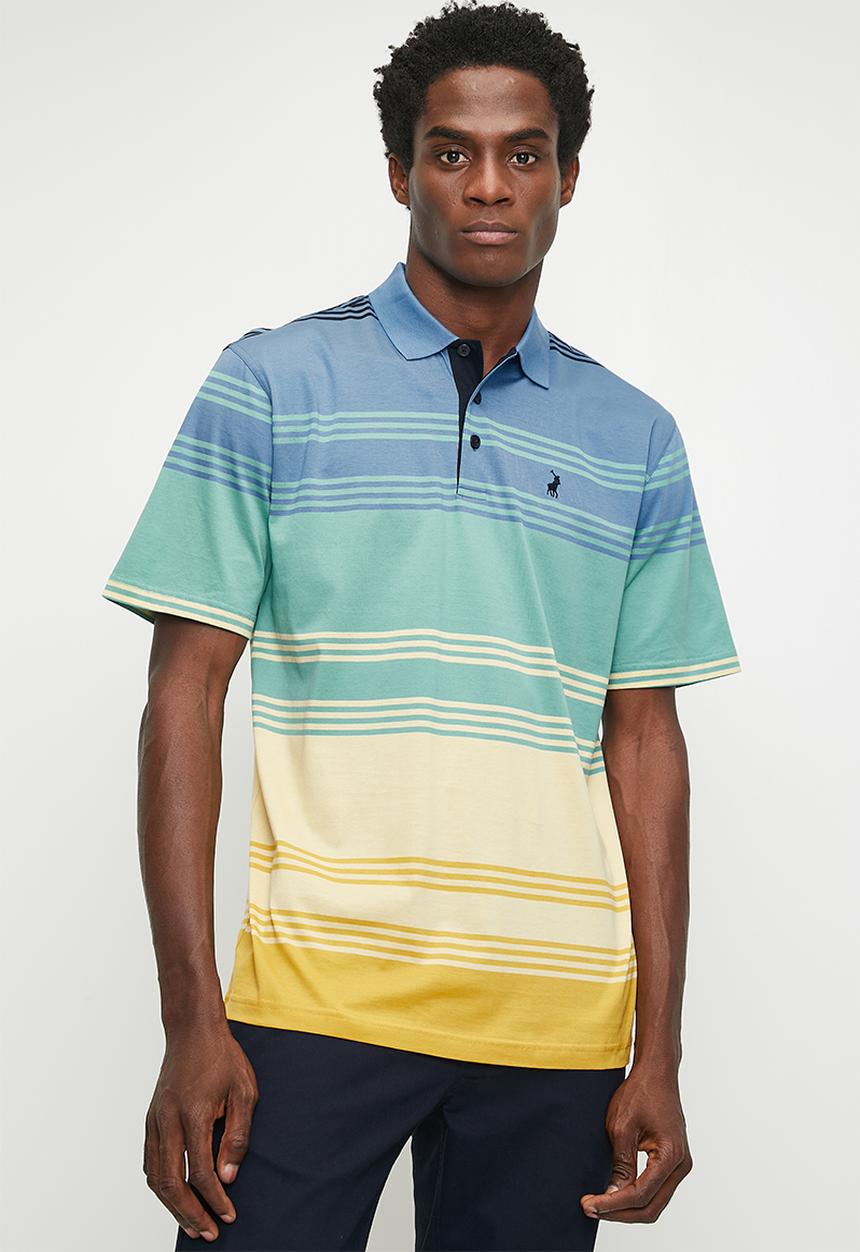 POLO - Bold Stripe Dm Short sleeve Golfer - Yellow