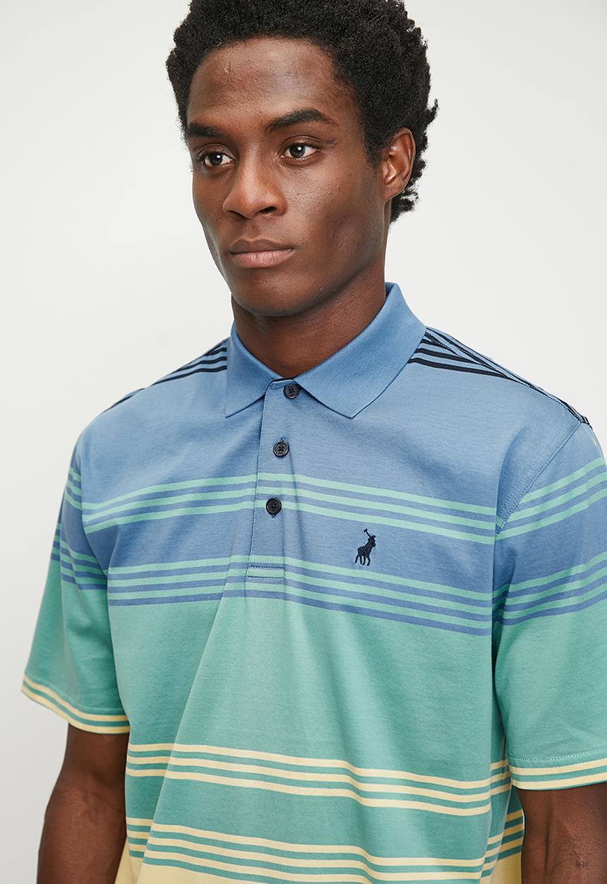 POLO - Bold Stripe Dm Short sleeve Golfer - Yellow