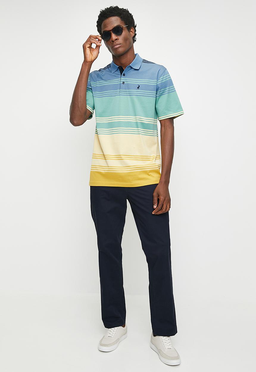 POLO - Bold Stripe Dm Short sleeve Golfer - Yellow
