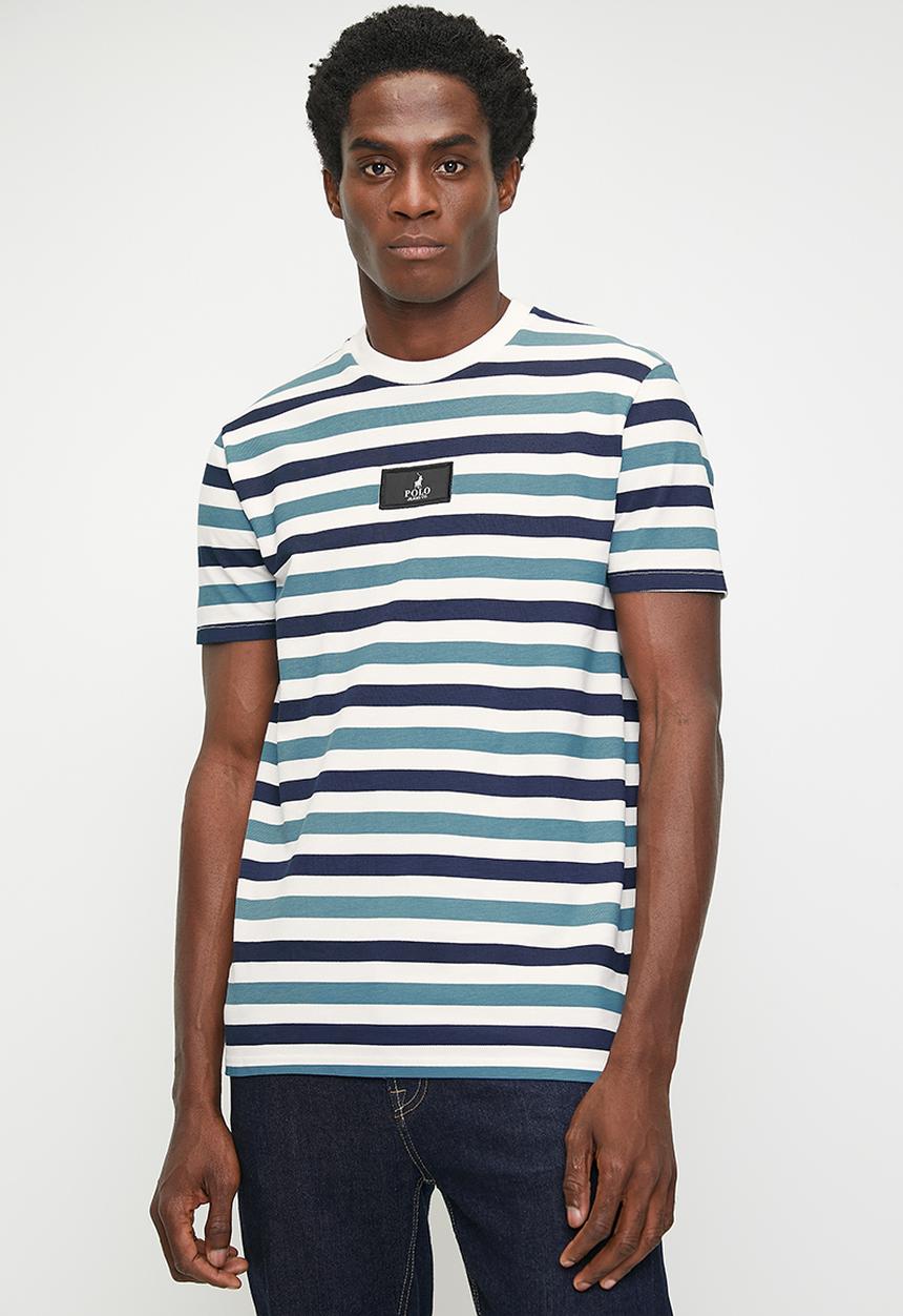 POLO - Lizwe Pjc Overdyed Stripe Pique Short sleeve Tee - Blue