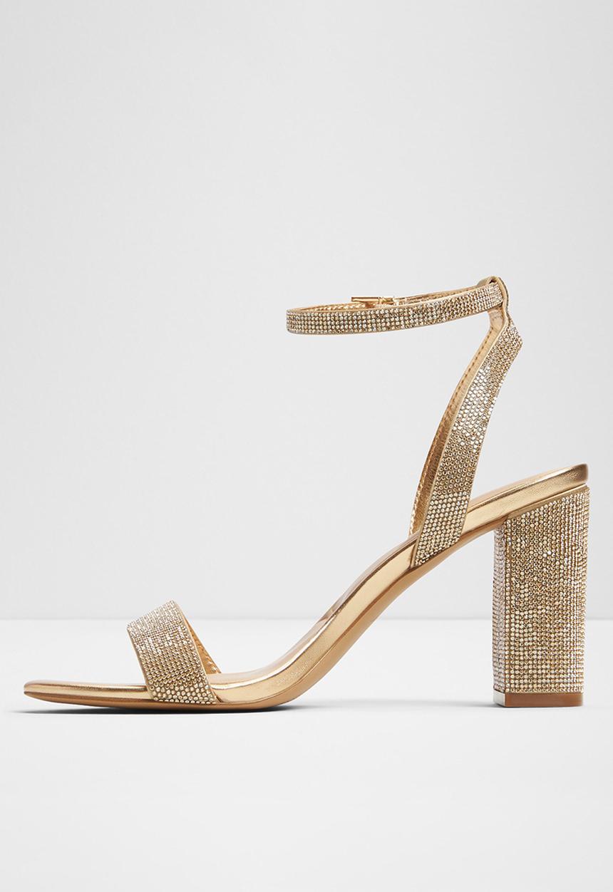 ALDO - Rhiannon Ankle Strap Block Heel  - Gold