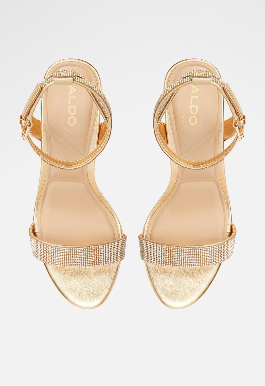ALDO - Rhiannon Ankle Strap Block Heel  - Gold