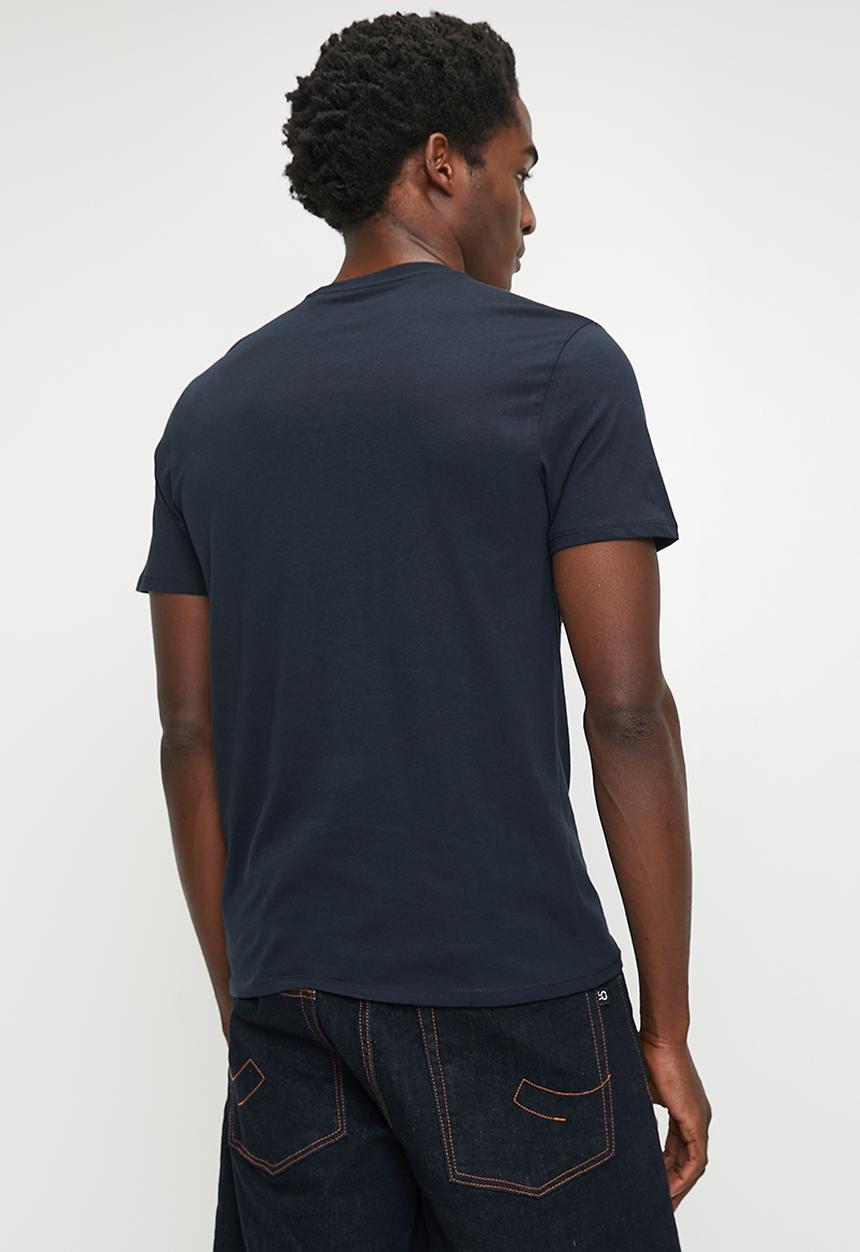GUESS - Short sleeve  bsc patchwork embo logo tee - smart blue