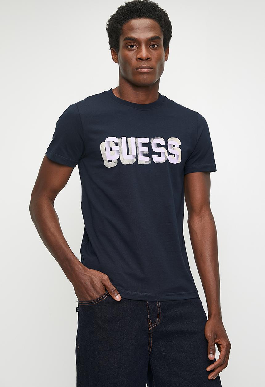 GUESS - Short sleeve  cn guess logo tee - smart blue
