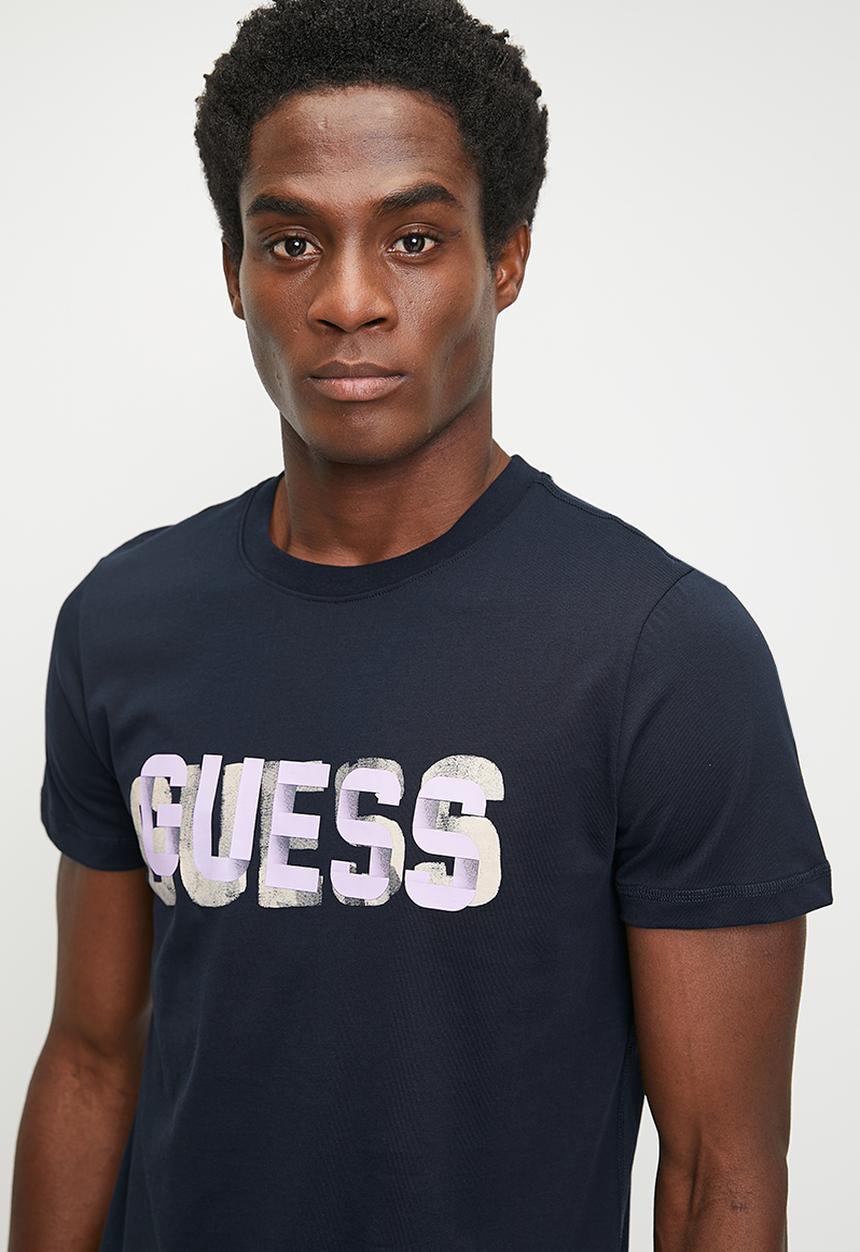 GUESS - Short sleeve  cn guess logo tee - smart blue
