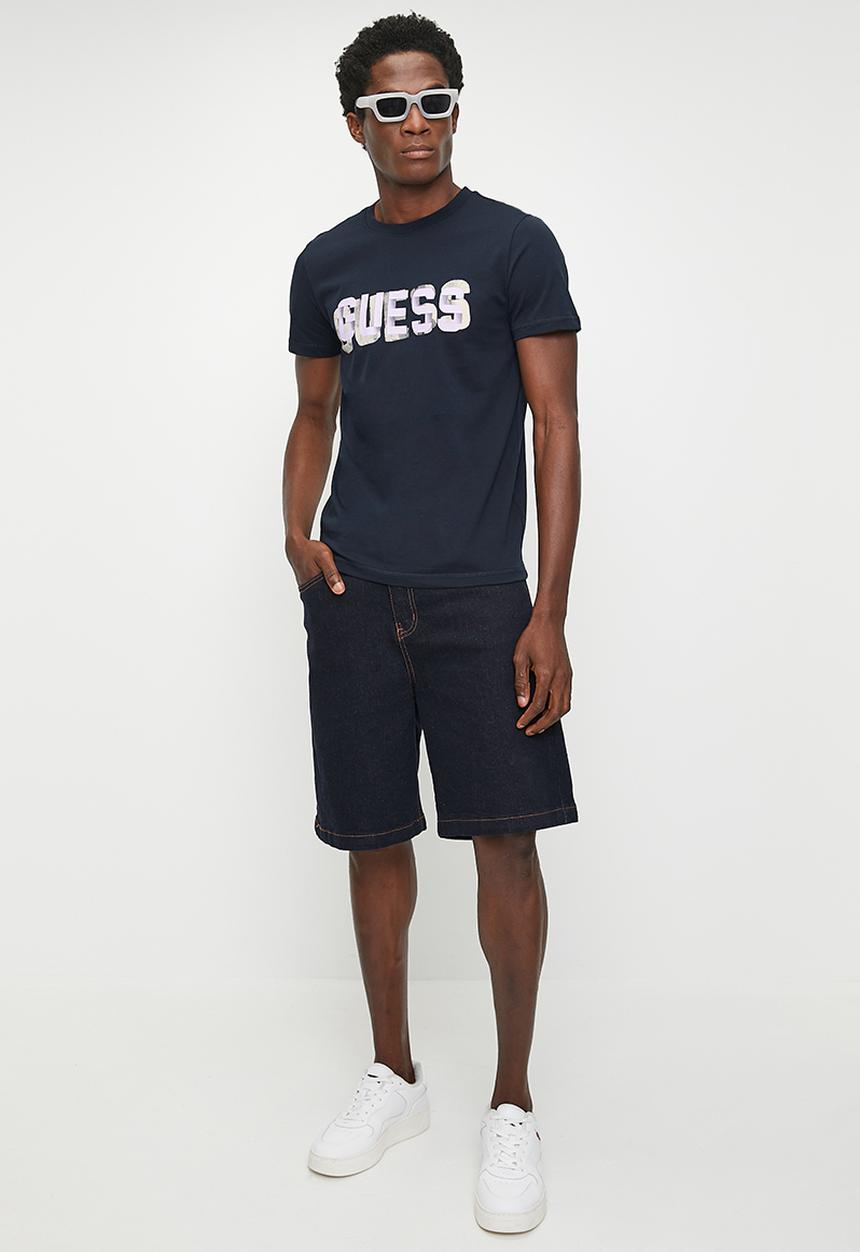 GUESS - Short sleeve  cn guess logo tee - smart blue