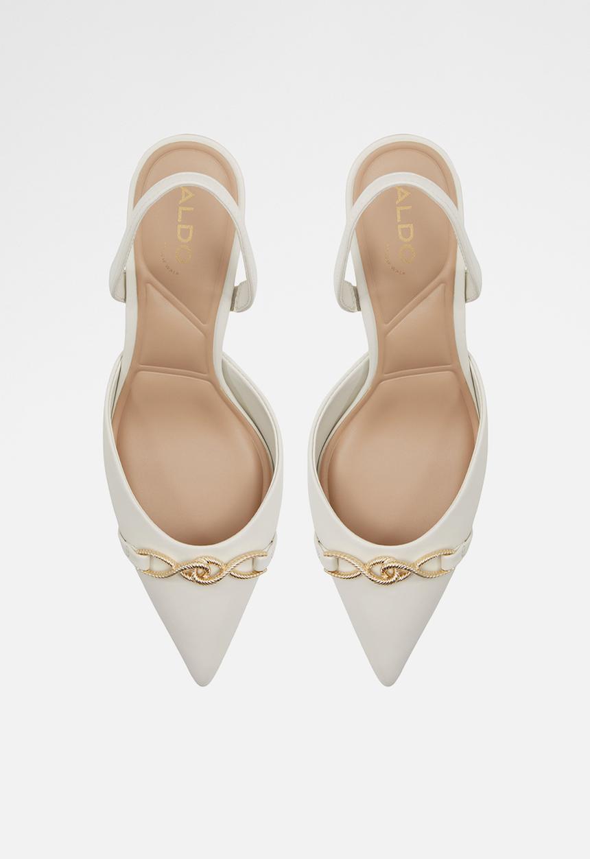 ALDO - Carnforth Slingback Block Heel - White & Bone