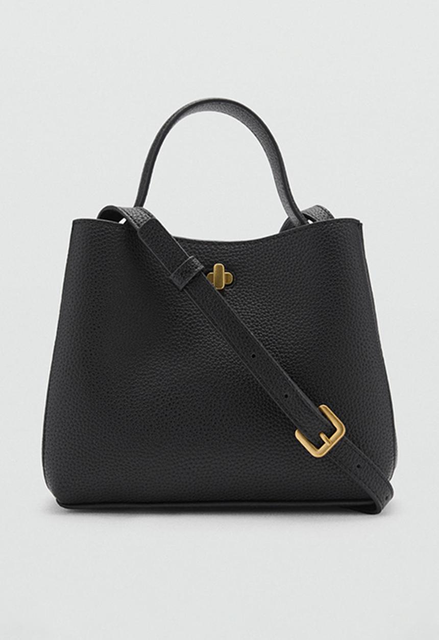 MANGO - Bucket bag pedra - black