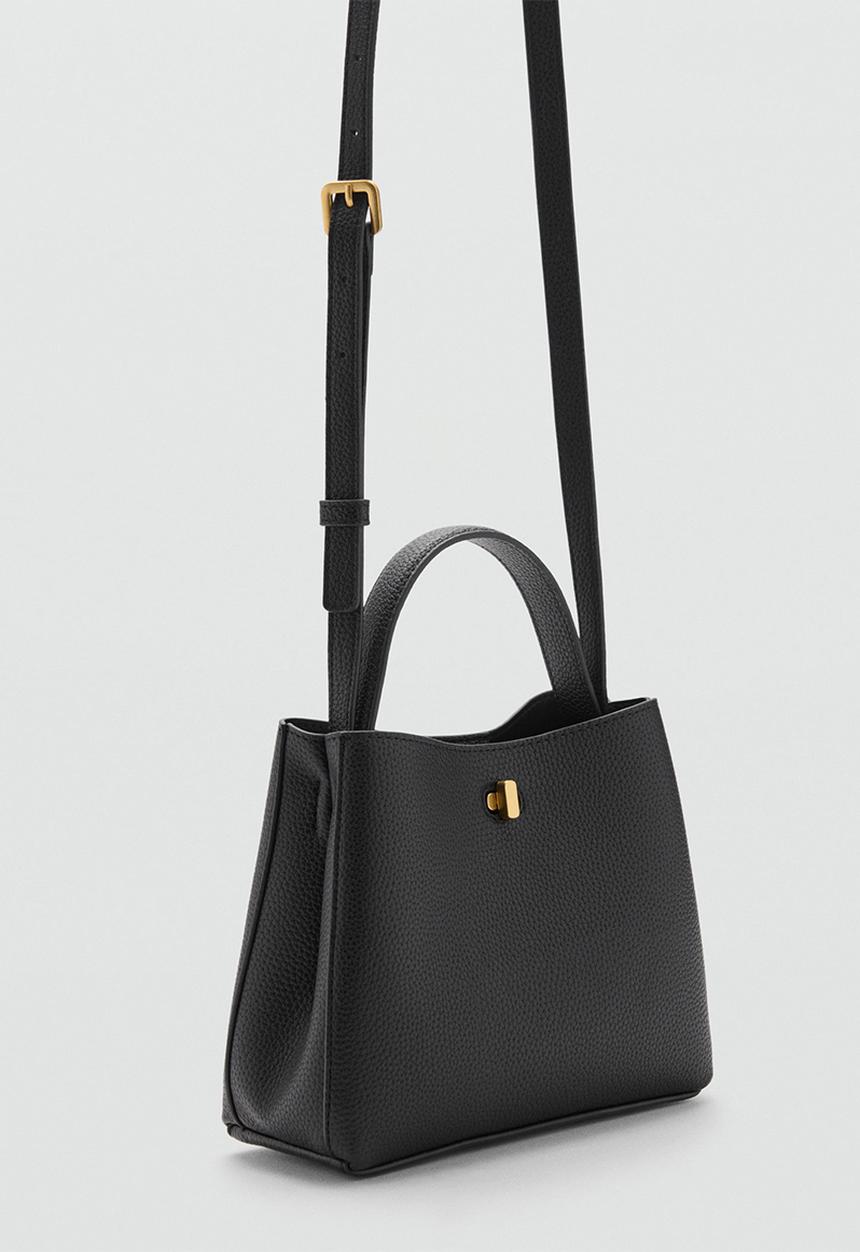 MANGO - Bucket bag pedra - black